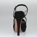 PRADA High heels Satin 37 1/2 Black Auth ac3535-26