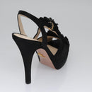 PRADA High heels Satin 37 1/2 Black Auth ac3535-3