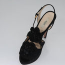 PRADA High heels Satin 37 1/2 Black Auth ac3535-6