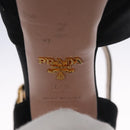 PRADA High heels Satin 37 1/2 Black Auth ac3535-9