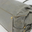 Miu Miu Handtasche Leder 2-Wege Grau Gold Auth ac3542-15
