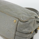Miu Miu Handtasche Leder 2-Wege Grau Gold Auth ac3542-17