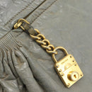 Miu Miu Handtasche Leder 2-Wege Grau Gold Auth ac3542-10
