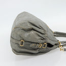 Miu Miu Handtasche Leder 2-Wege Grau Gold Auth ac3542-4