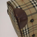 Burberrys Nova Check Boston Bag PVC Leather 2way Beige Auth ac3563-9