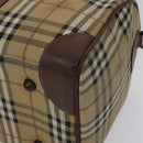 Burberrys Nova Check Boston Bag PVC Leather 2way Beige Auth ac3563-15