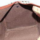 Burberrys Nova Check Boston Bag PVC Leather 2way Beige Auth ac3563-20