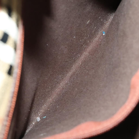 Burberrys Nova Check Boston Bag PVC Leather 2way Beige Auth ac3563