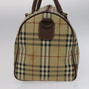 Burberrys Nova Check Boston Bag PVC Leather 2way Beige Auth ac3563-3