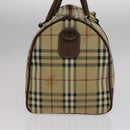 Burberrys Nova Check Boston Bag PVC Leather 2way Beige Auth ac3563-4