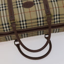 Burberrys Nova Check Boston Bag PVC Leather 2way Beige Auth ac3563-7