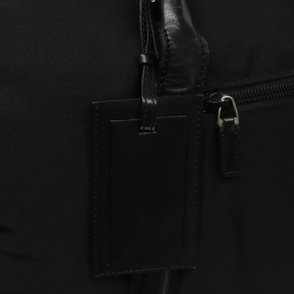 GUCCI Boston Bag Nylon Schwarz Silber 012 0393 12 001553 Auth ac3569
