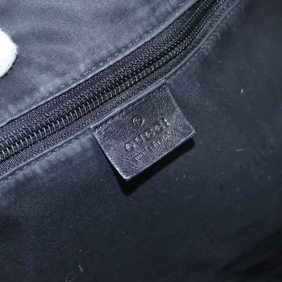 GUCCI Boston Bag Nylon Schwarz Silber 012 0393 12 001553 Auth ac3569