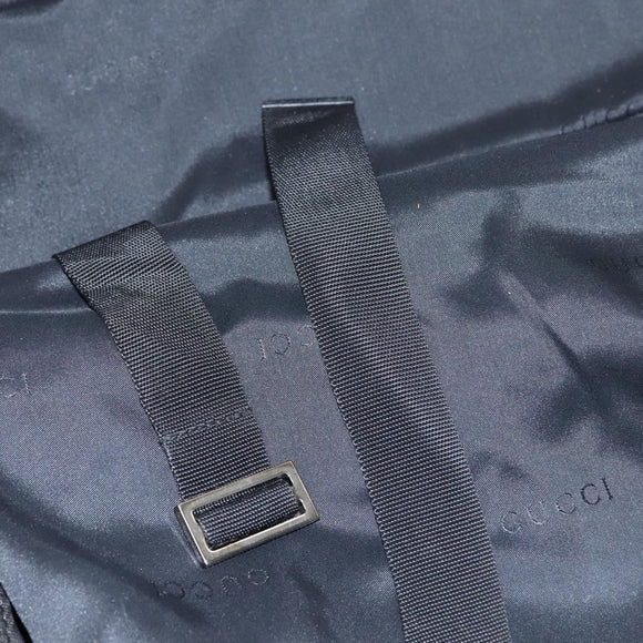 GUCCI Boston Bag Nylon Schwarz Silber 012 0393 12 001553 Auth ac3569