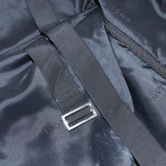 GUCCI Boston Bag Nylon Black Silver 012 0393 12 001553 Auth ac3569