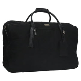 GUCCI Boston Bag Nylon Black Silver 012 0393 12 001553 Auth ac3569
