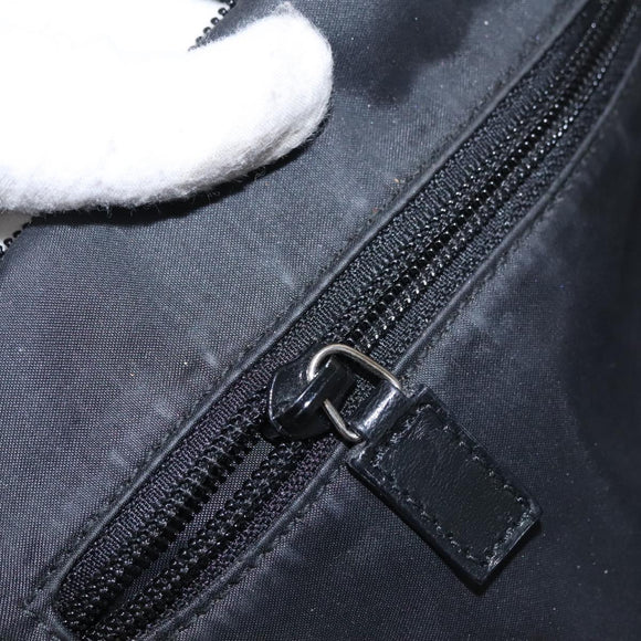 GUCCI Boston Bag Nylon Schwarz Silber 012 0393 12 001553 Auth ac3569