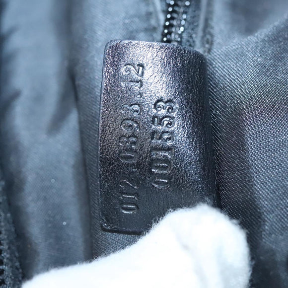 GUCCI Boston Bag Nylon Schwarz Silber 012 0393 12 001553 Auth ac3569
