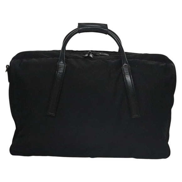 GUCCI Boston Bag Nylon Schwarz Silber 012 0393 12 001553 Auth ac3569