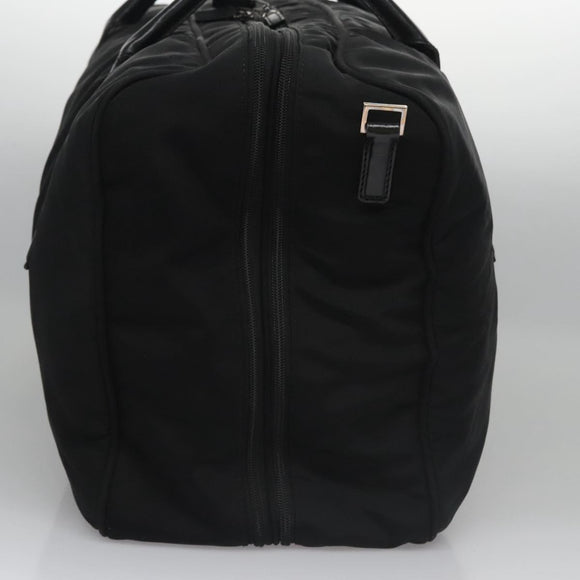 GUCCI Boston Bag Nylon Schwarz Silber 012 0393 12 001553 Auth ac3569