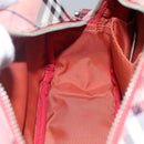 BURBERRY Nova Check Blue Label Shoulder Bag Nylon Pink Silver Auth ac3585-19