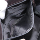 BURBERRY Nova Check Hand Bag Nylon Leather Beige Silver Auth ac3586-19