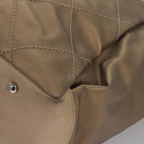 CHANEL Paris Biarritz MM Tote Bag Coated Canvas Gold Tone Silver CC Auth ac3593