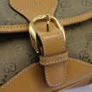 GUCCI GG Canvas Shoulder Bag Beige Gold Auth ac3606-19