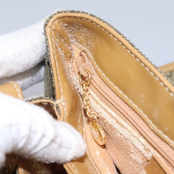 GUCCI GG Canvas Shoulder Bag Beige Gold Auth ac3606