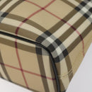 BURBERRY Nova Check Hand Bag PVC Beige Auth ac3609-9