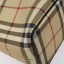 BURBERRY Nova Check Hand Bag PVC Beige Auth ac3609-14