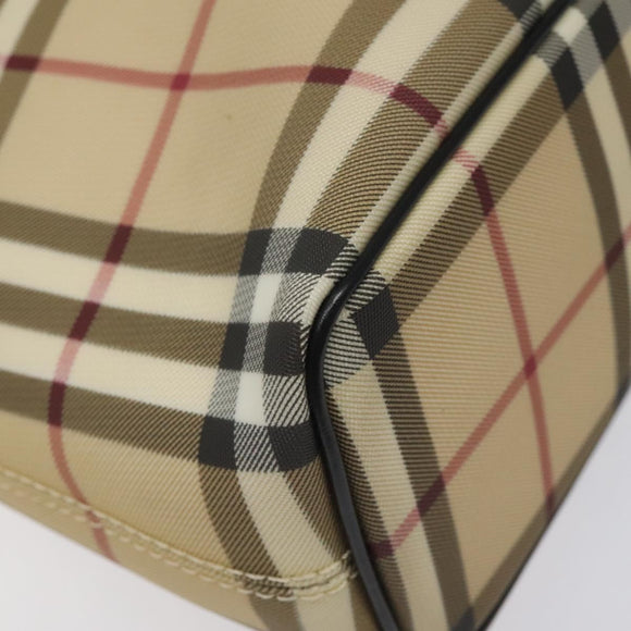 BURBERRY Nova Check Hand Bag PVC Beige Auth ac3609