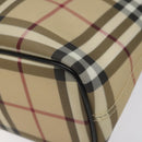 BURBERRY Nova Check Hand Bag PVC Beige Auth ac3609-15