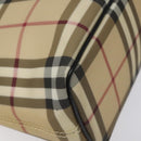 BURBERRY Nova Check Hand Bag PVC Beige Auth ac3609-16