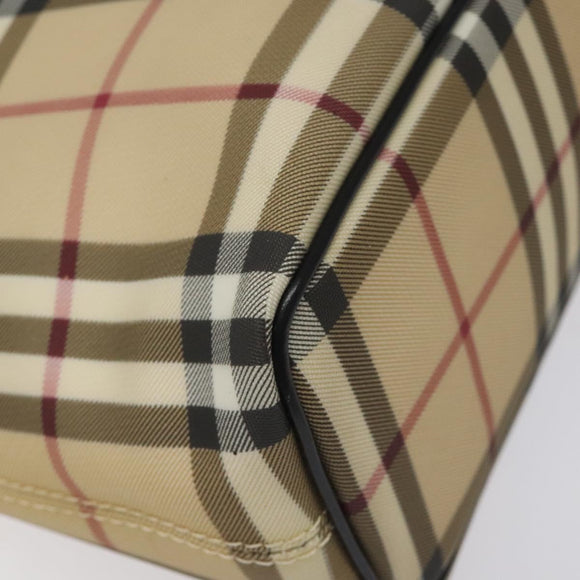 BURBERRY Nova Check Hand Bag PVC Beige Auth ac3609