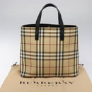 BURBERRY Nova Check Hand Bag PVC Beige Auth ac3609-12