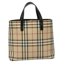 BURBERRY Nova Check Hand Bag PVC Beige Auth ac3609-2