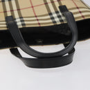 BURBERRY Nova Check Hand Bag PVC Beige Auth ac3609-7