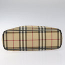 BURBERRY Nova Check Hand Bag PVC Beige Auth ac3609-5