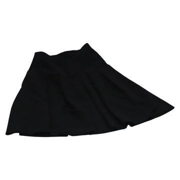 CHANEL Skirt Cotton Black CC Auth ac3620