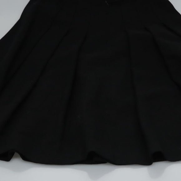 CHANEL Skirt Cotton Black CC Auth ac3620