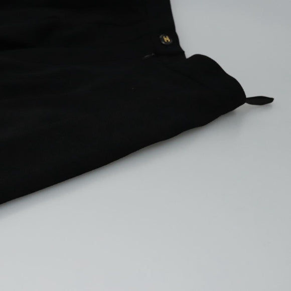 CHANEL Skirt Cotton Black CC Auth ac3620