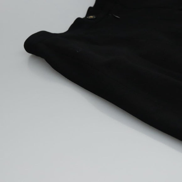 CHANEL Skirt Cotton Black CC Auth ac3620