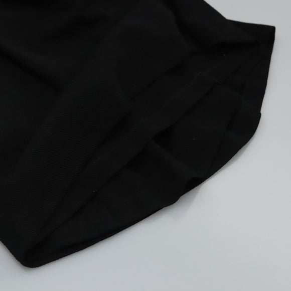 CHANEL Skirt Cotton Black CC Auth ac3620