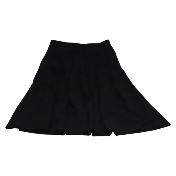 CHANEL Skirt Cotton Black CC Auth ac3620
