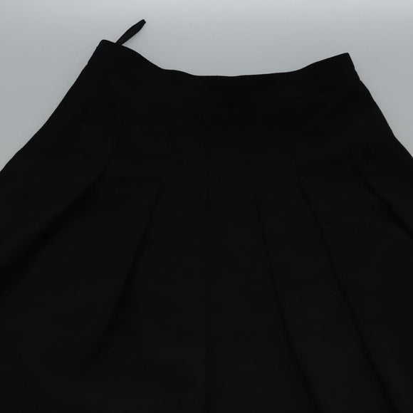 CHANEL Skirt Cotton Black CC Auth ac3620