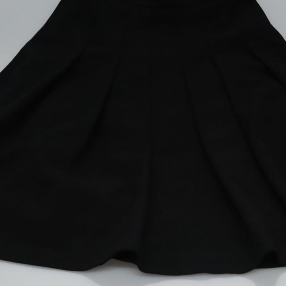 CHANEL Skirt Cotton Black CC Auth ac3620