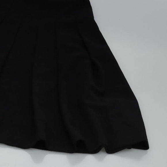 CHANEL Skirt Cotton Black CC Auth ac3620