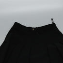 CHANEL Skirt Cotton Black CC Auth ac3620-8