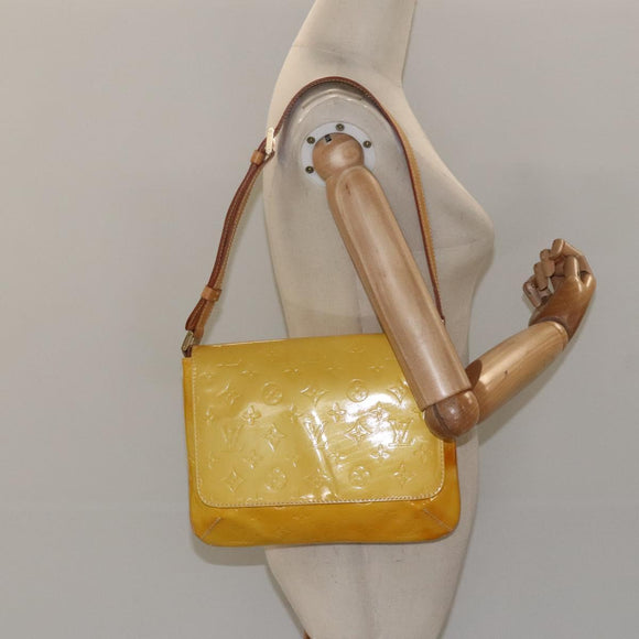 LOUIS VUITTON Monogram Vernis Thompson Street Bag Yellow M91071 LV Auth ac3631